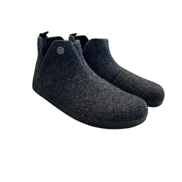 Birkenstock Other - Birkenstock Andermatt Wool Felt Slipper Booties Gray L9 M7 EU 40 Shearling Lined
